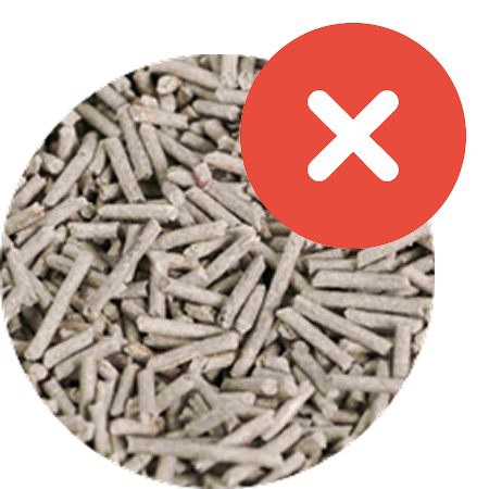 Tofu litter with long, stick-shaped grains